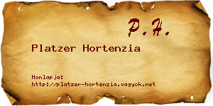Platzer Hortenzia névjegykártya